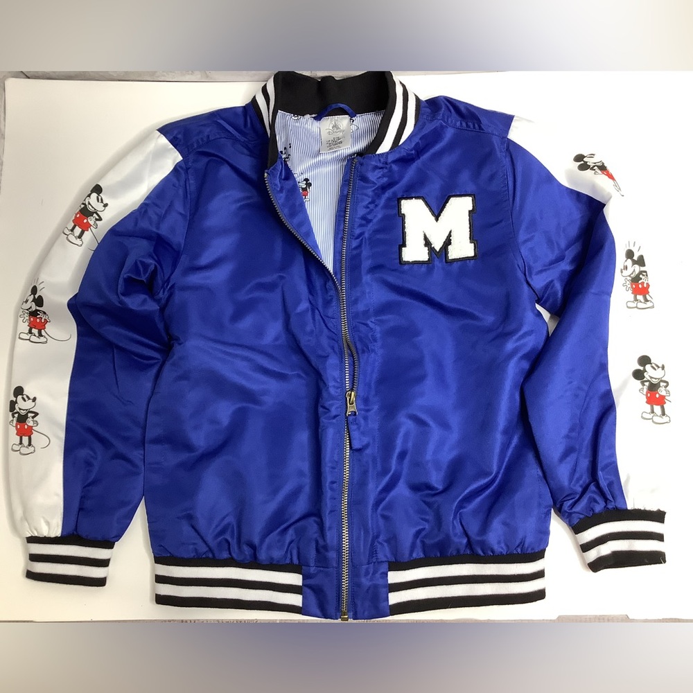 Authentic Disney Store Mickey Mouse Varsity Jacket Boys 9-10 Children’s Blue New
